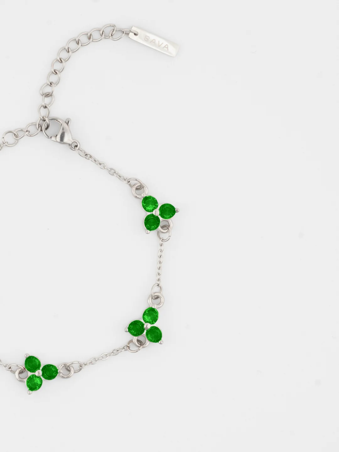 GREEN CLOVER BRACELET | Silver - Image 3