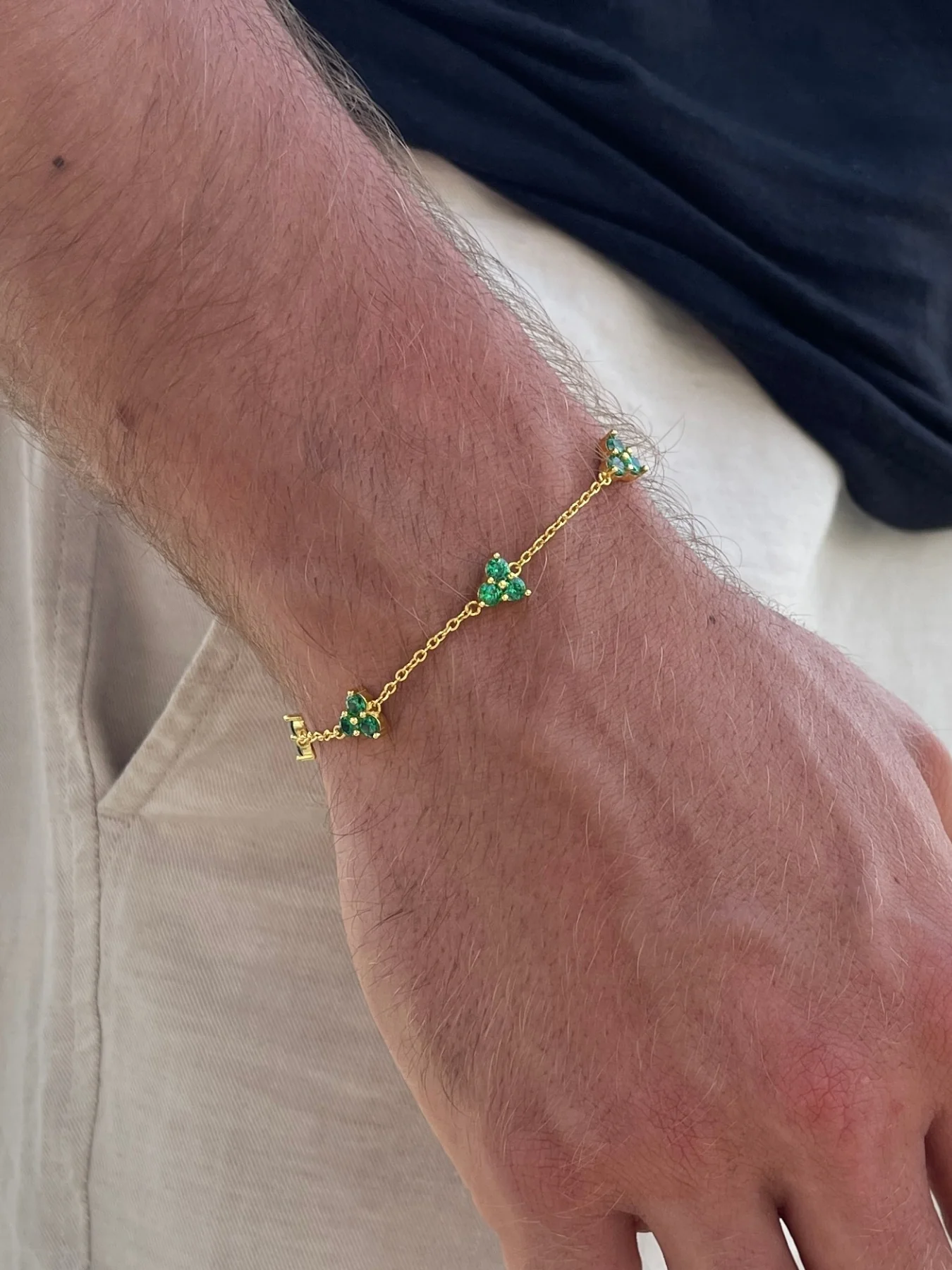 GREEN CLOVER BRACELET | 18K Gold - Image 4