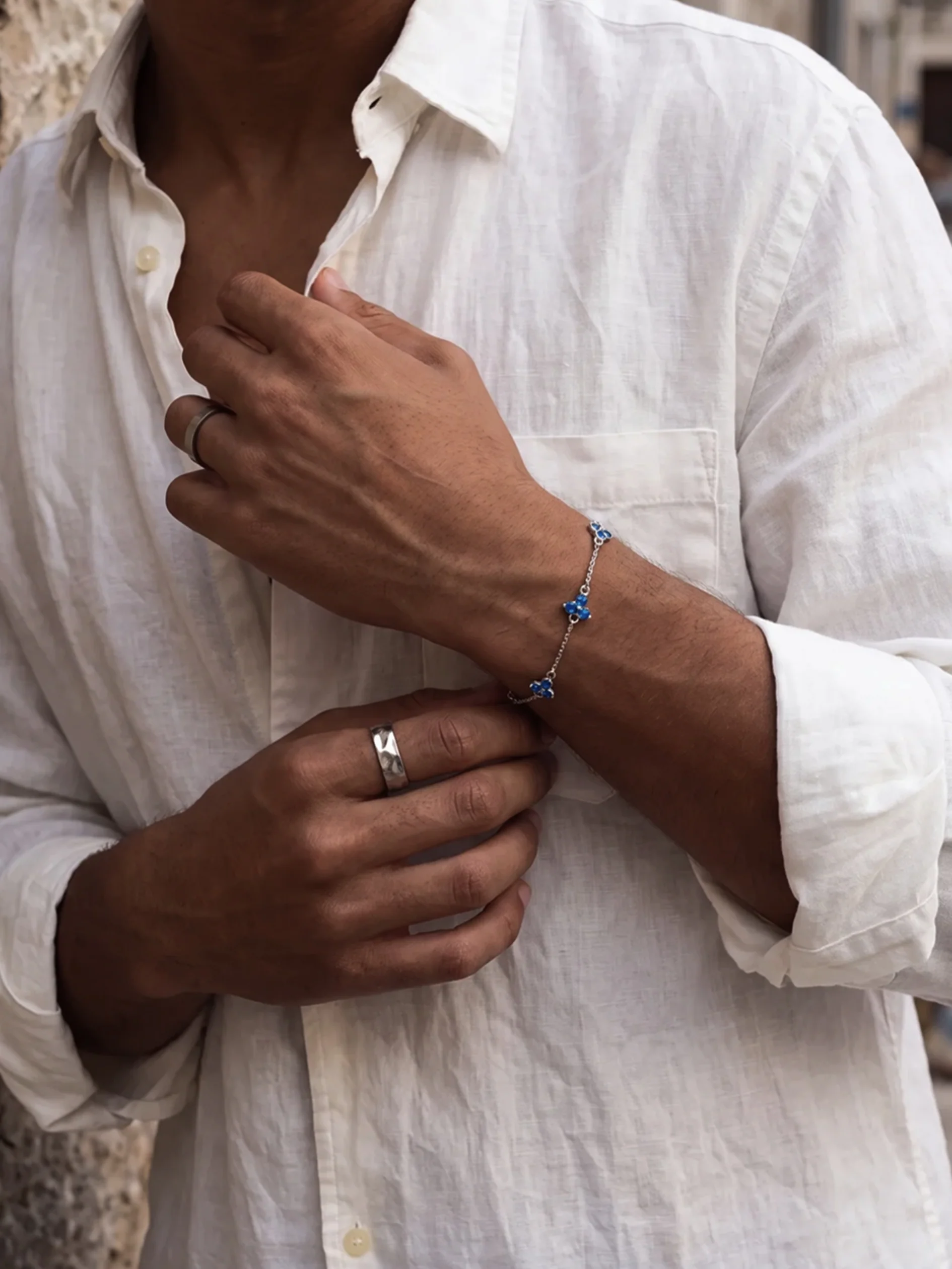 OCEAN CLOVER BRACELET | Silver - Image 7