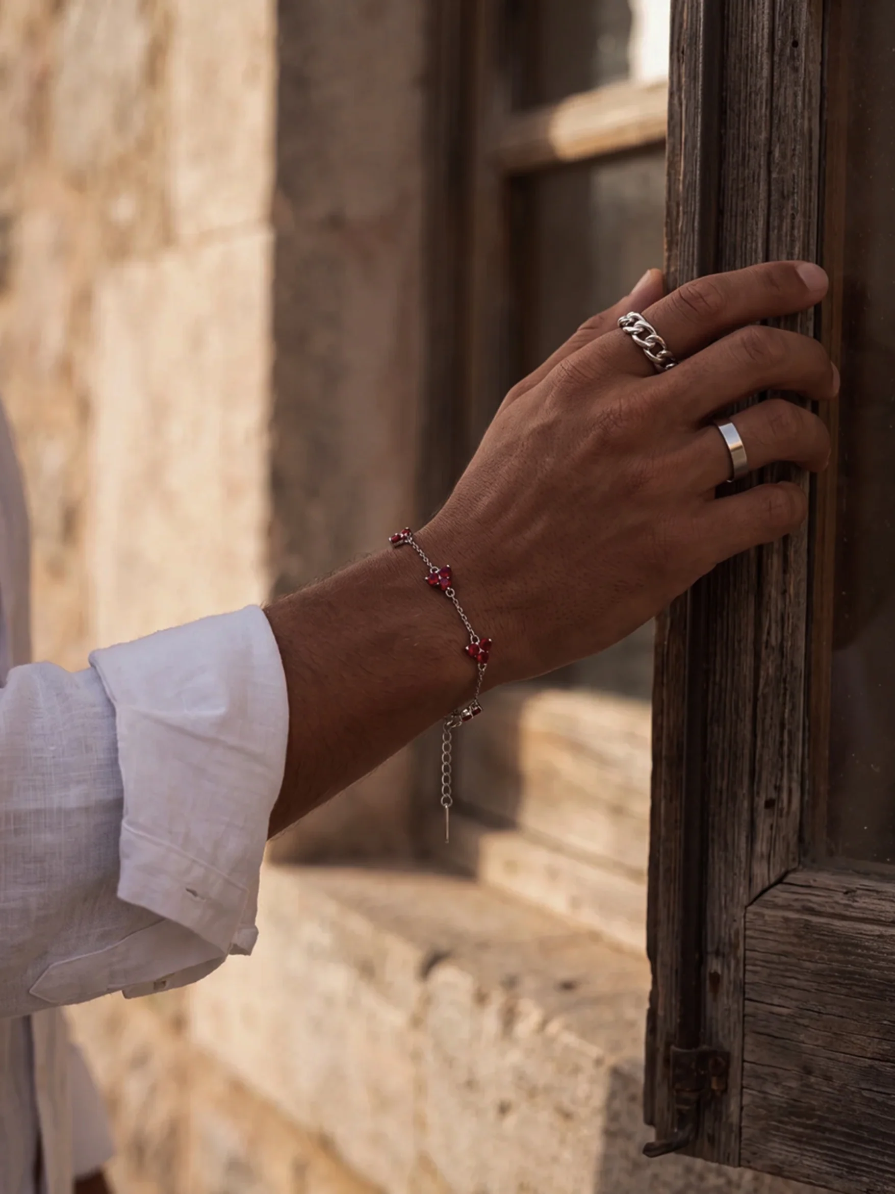 RED CLOVER BRACELET | Silver - Image 9