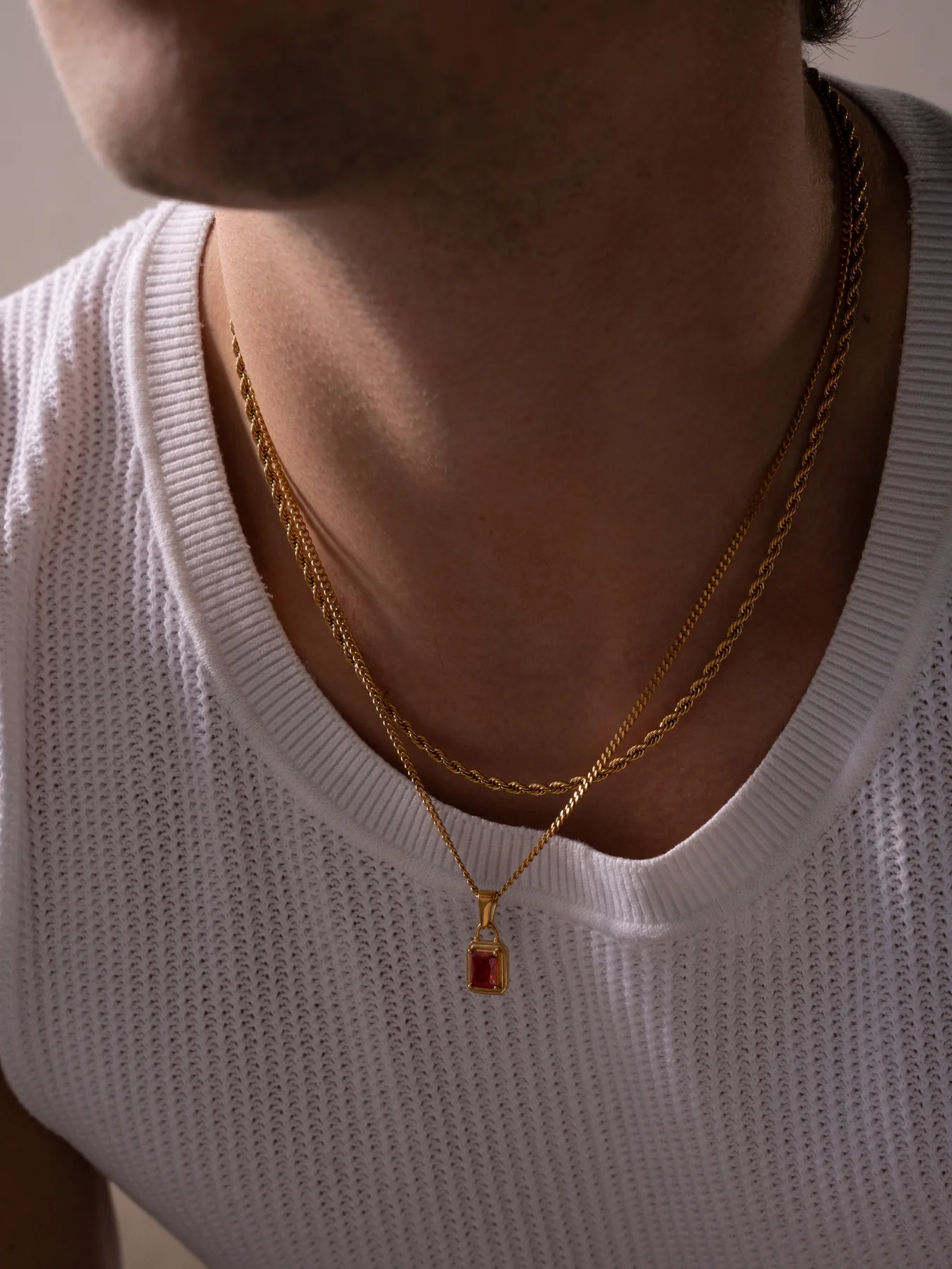 RED GEMSTONE CHAIN | 18K Gold - Image 4