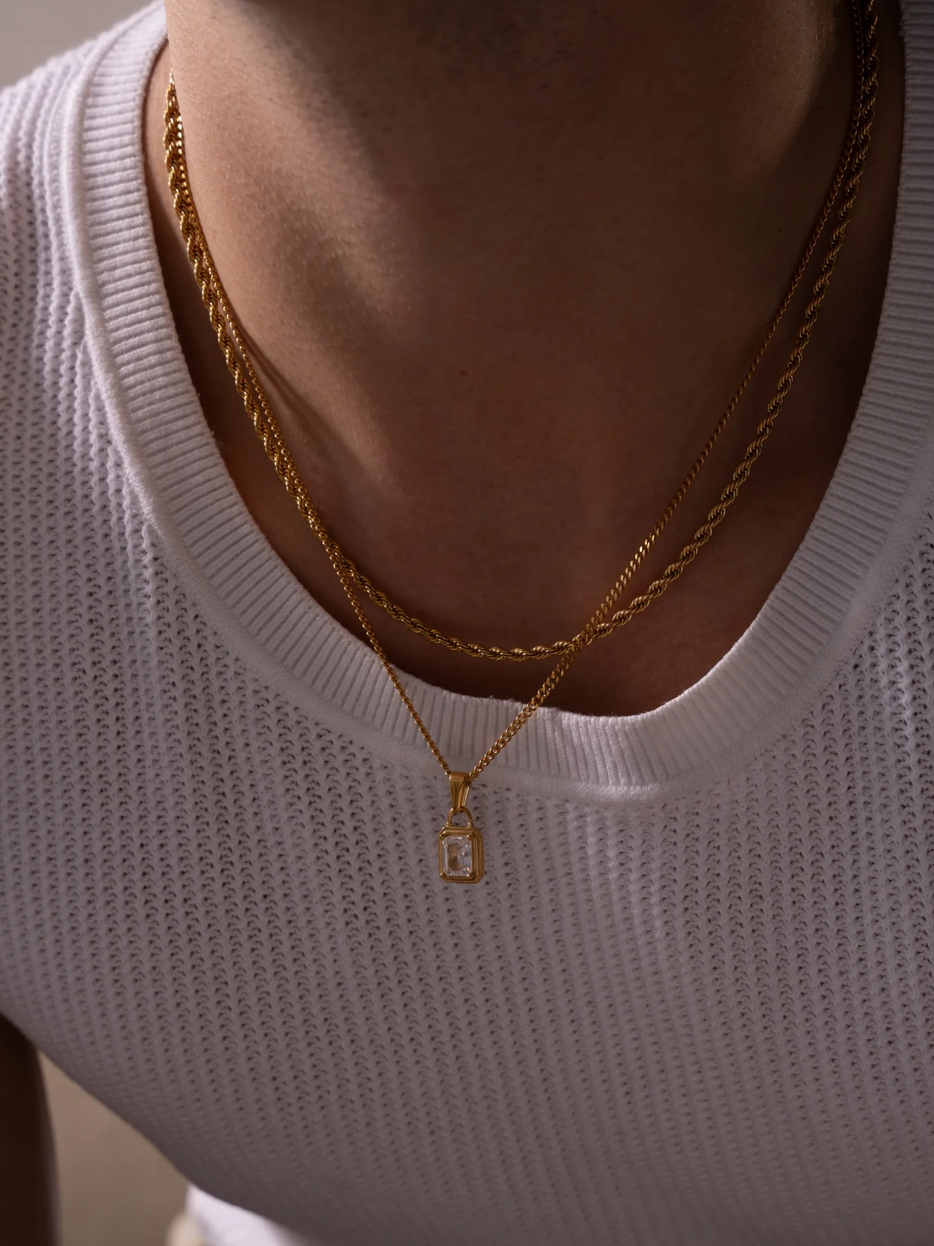 WHITE GEMSTONE CHAIN | 18K Gold - Image 4