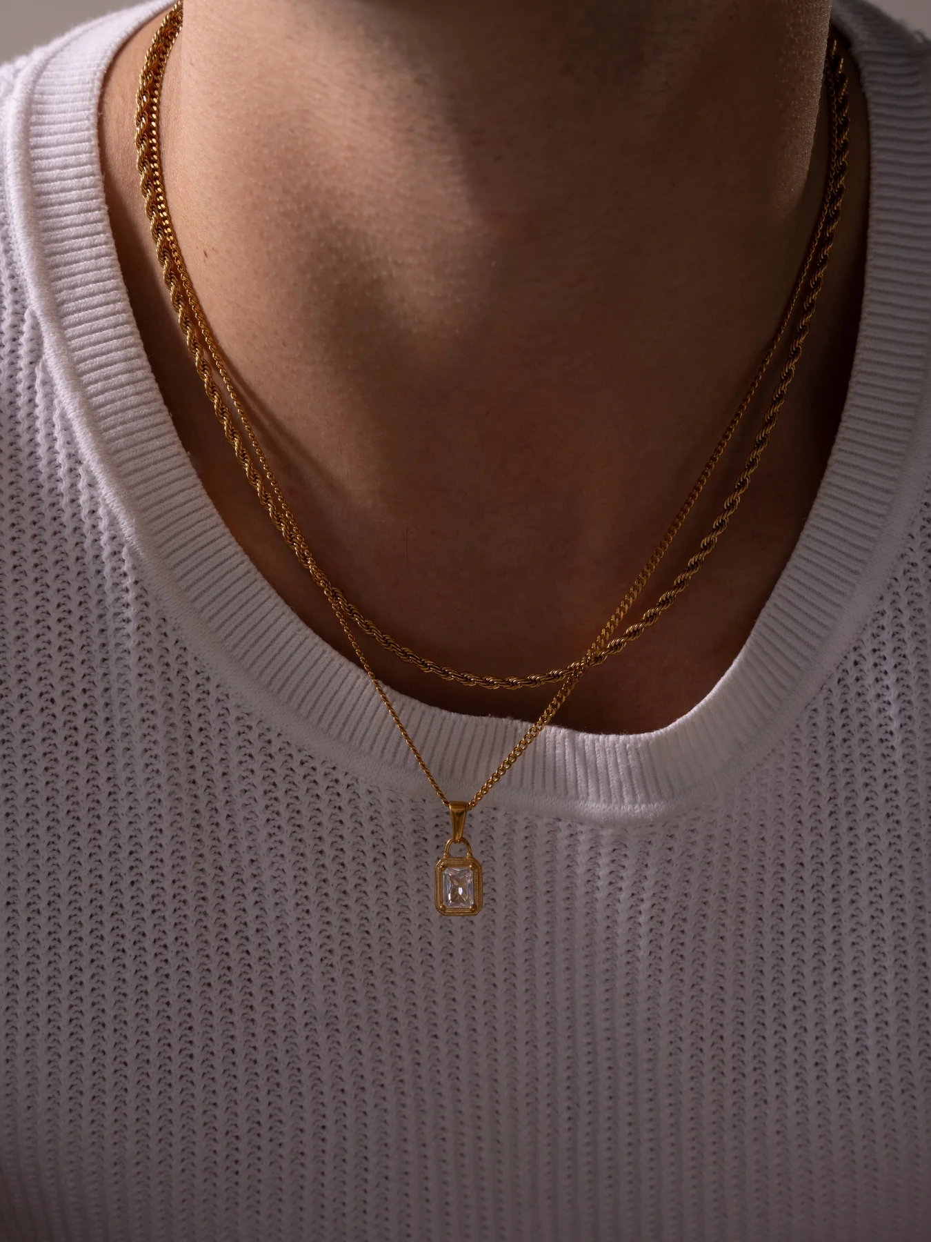 WHITE GEMSTONE CHAIN | 18K Gold - Image 6